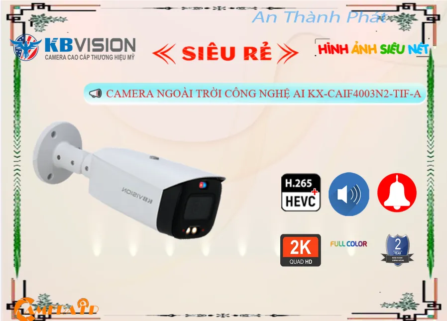 KX-CAiF4003N2-TiF-A Camera Công Nghệ IP Thiết kế Đẹp KBvision