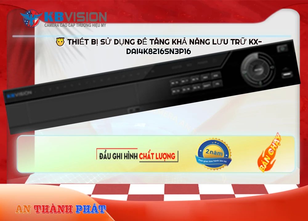 Đầu Ghi Camera KX-DAi4K8216SN3P16 KBvision Chất Lượng