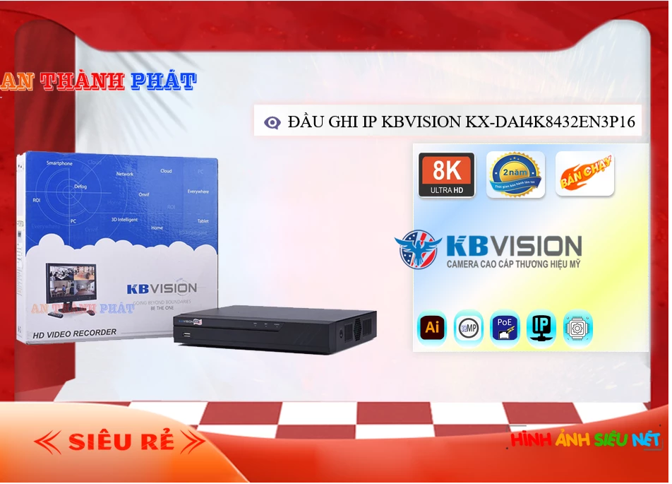 KBvision KX-DAi4K8432EN3P16 Sắc Nét ✔️