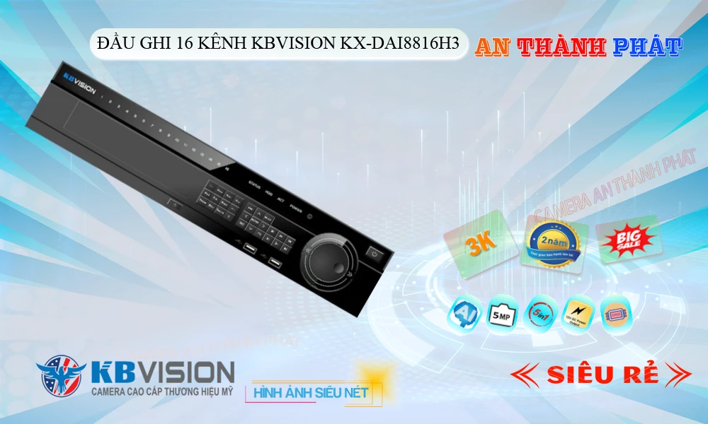 Đầu Ghi Camera KX-DAi8816H3 KBvision Với giá cạnh tranh