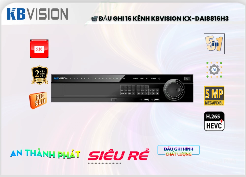 Đầu Ghi KBvision KX-DAi8816H3,thông số KX-DAi8816H3, HD Anlog KX-DAi8816H3 Giá rẻ,KX DAi8816H3,Chất Lượng