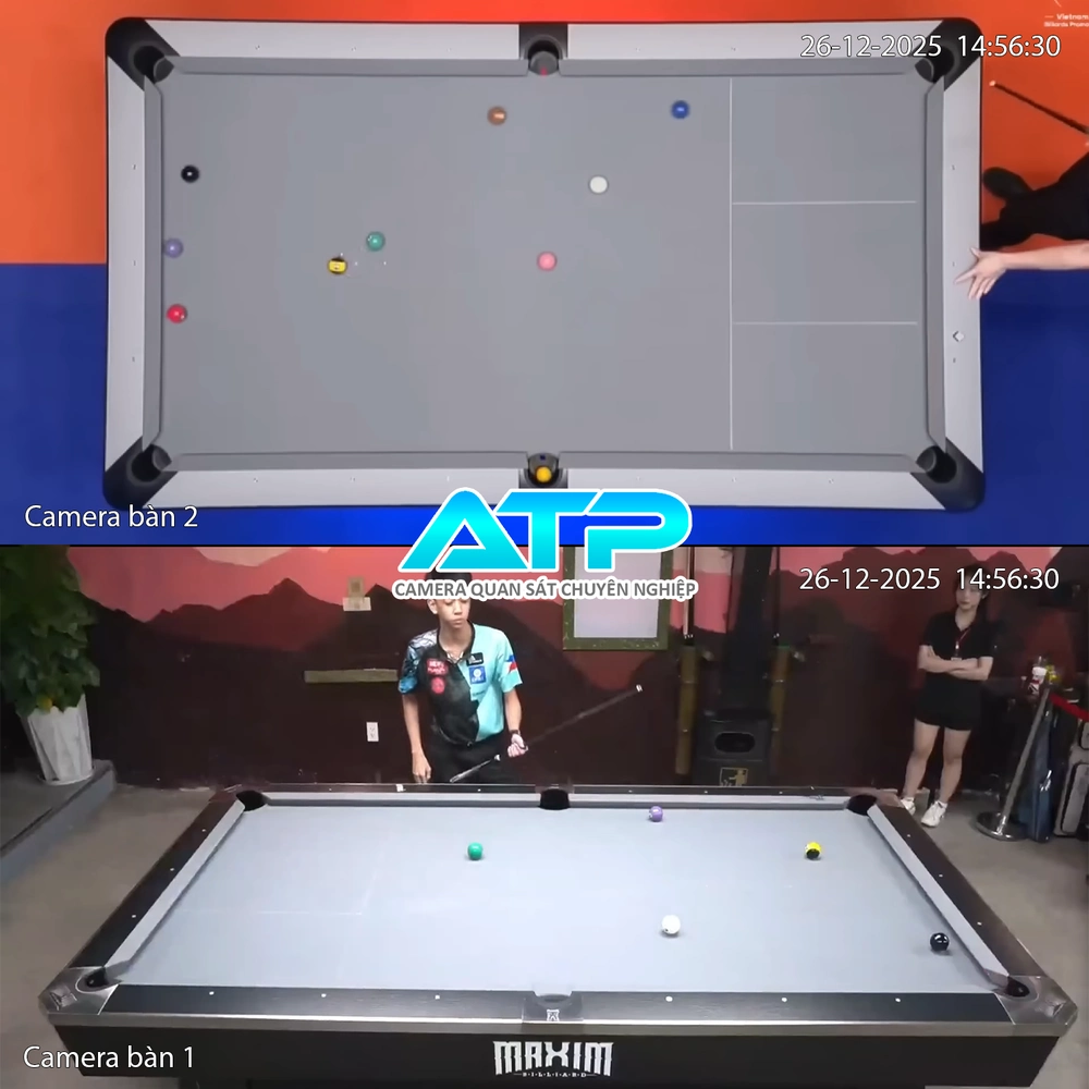 Demo 2 góc lắp camera livestream bida