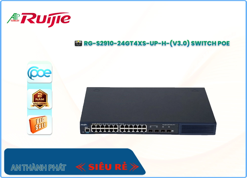 Switch chia mạng  Hãng Ruijie RG-S2910-24GT4XS-UP-H(V3.0)