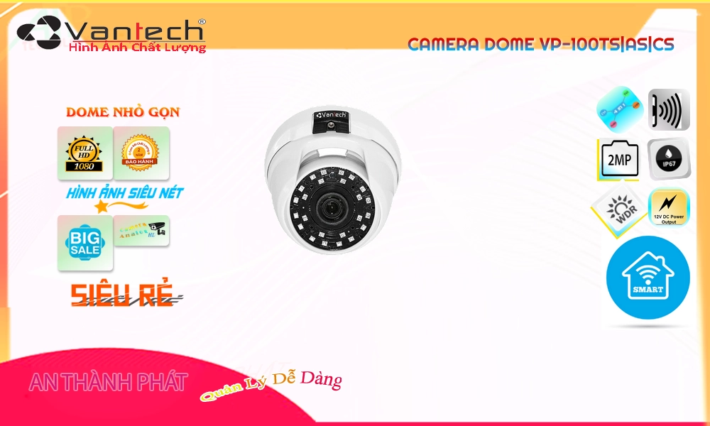 ❇  Camera Giá Rẻ VanTech VP-100TS|AS|CS HD Anlog Đang giảm giá