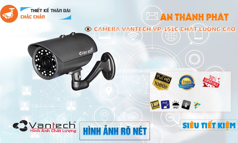 Camera Công Nghệ POE VP-151C VanTech Thiết kế Đẹp