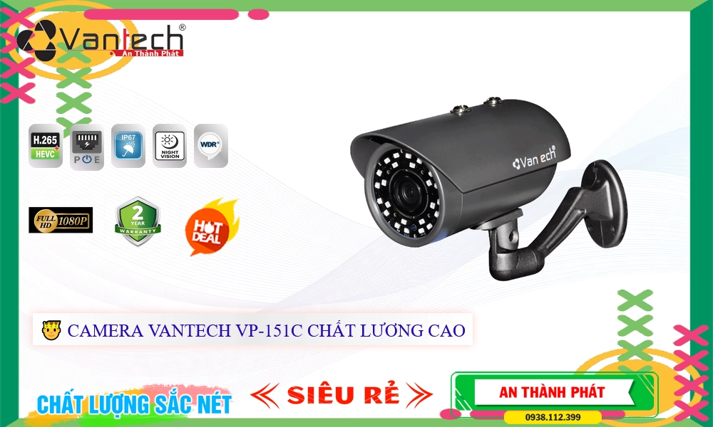 ✲  VP-151C Camera Ip POE Sắc Nét VanTech Giá rẻ