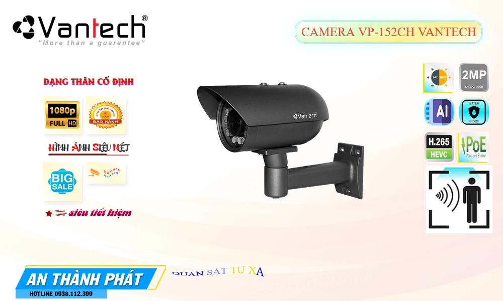 Camera Giá Rẻ VanTech VP-152CH Ip POE Sắc Nét Giá rẻ