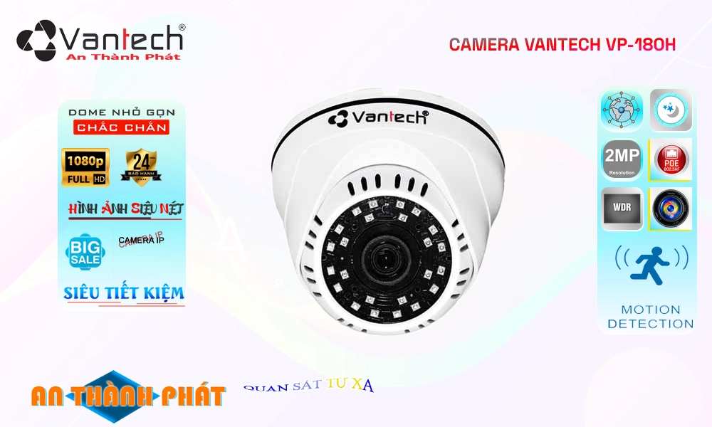 Camera Giá Rẻ VanTech VP-180H Ip POE Sắc Nét Chức Năng Cao Cấp