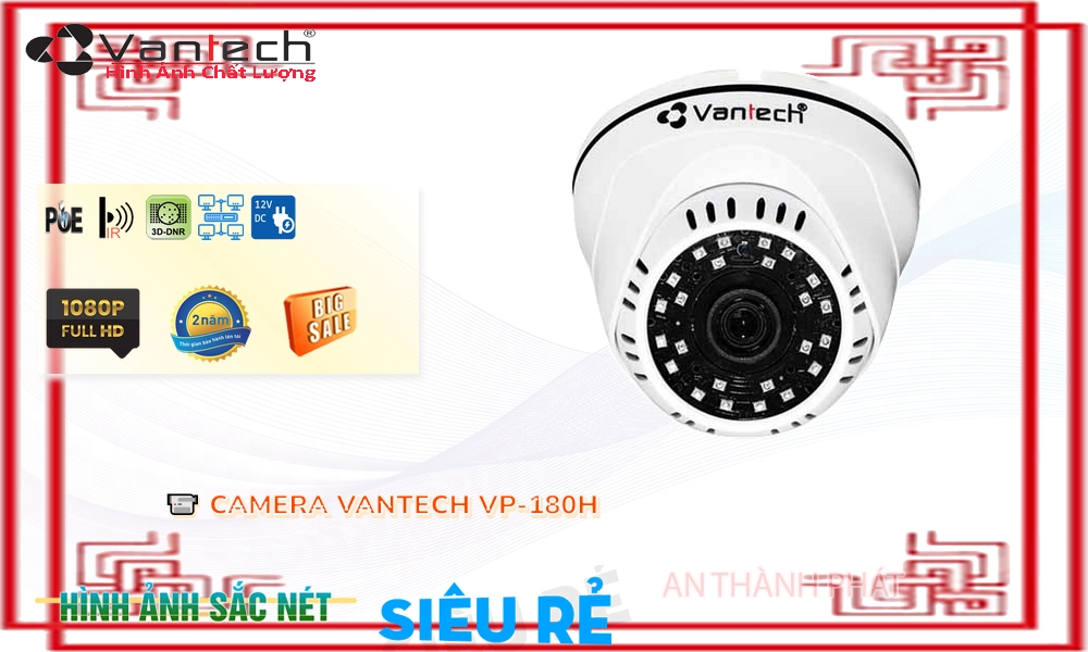 Camera Giá Rẻ VanTech VP-180H Ip POE Sắc Nét Chức Năng Cao Cấp