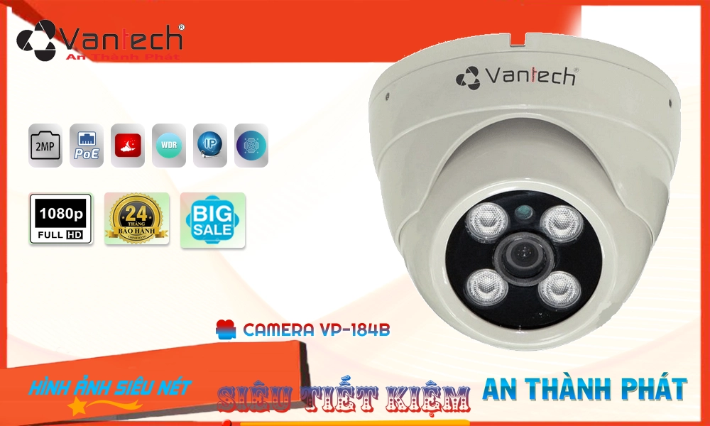 Camera VP-184B VanTech,VP-184B Giá rẻ,VP 184B,Chất Lượng Camera Cấp Nguồ Qua Dây Mạng VP-184B VanTech ,thông số