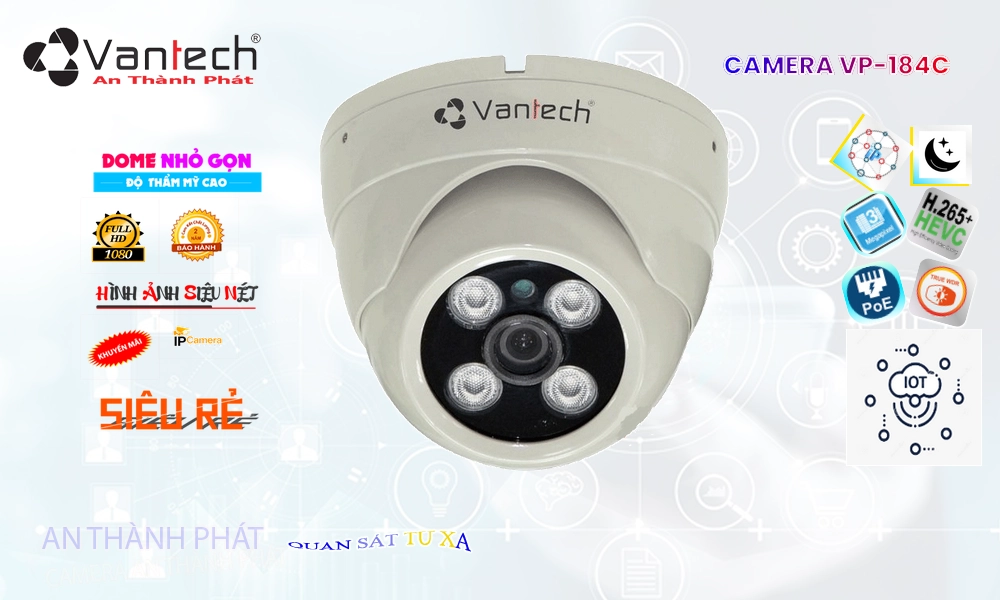 Camera Ip POE Sắc Nét VP-184C VanTech