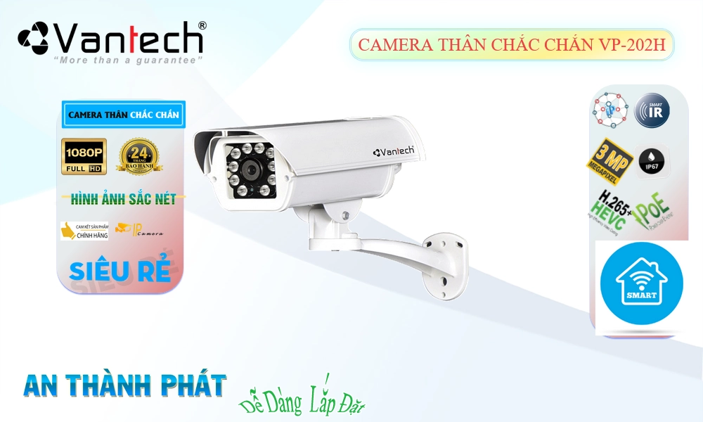 Camera Giá Rẻ VanTech VP-202H Cấp Nguồ Qua Dây Mạng Giá tốt
