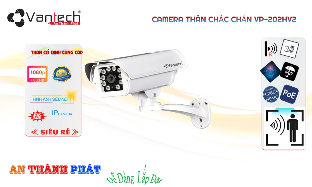 VP-202HV2 Camera Ip POE Sắc Nét VanTech Giá rẻ ✅