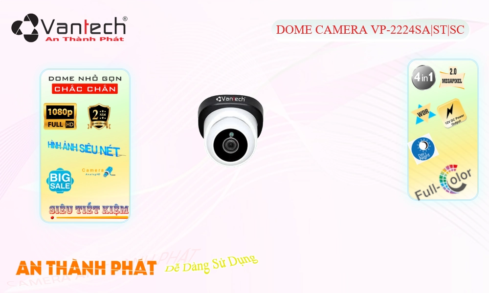 VP-2224SA|ST|SC Camera HD Anlog VanTech Chi phí phù hợp