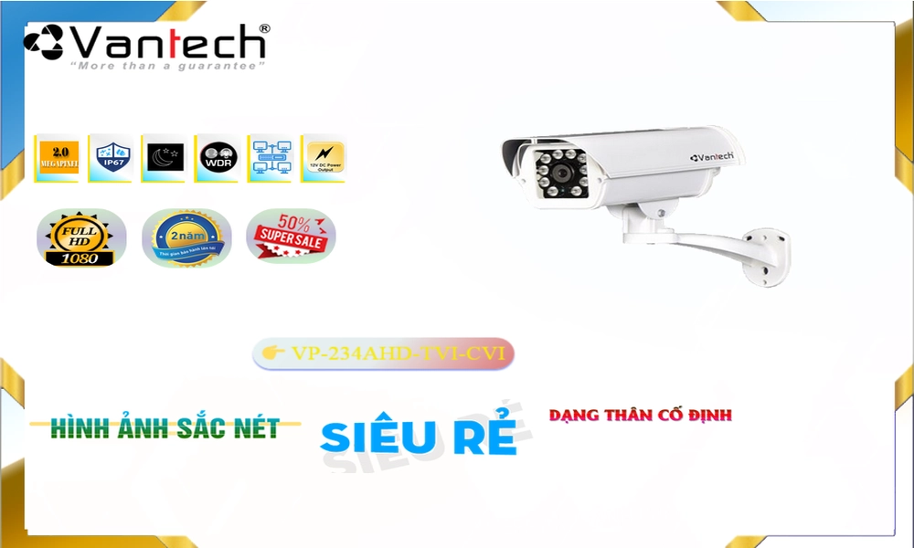 Camera HD VanTech VP-234AHD/TVI/CVI Tiết Kiệm