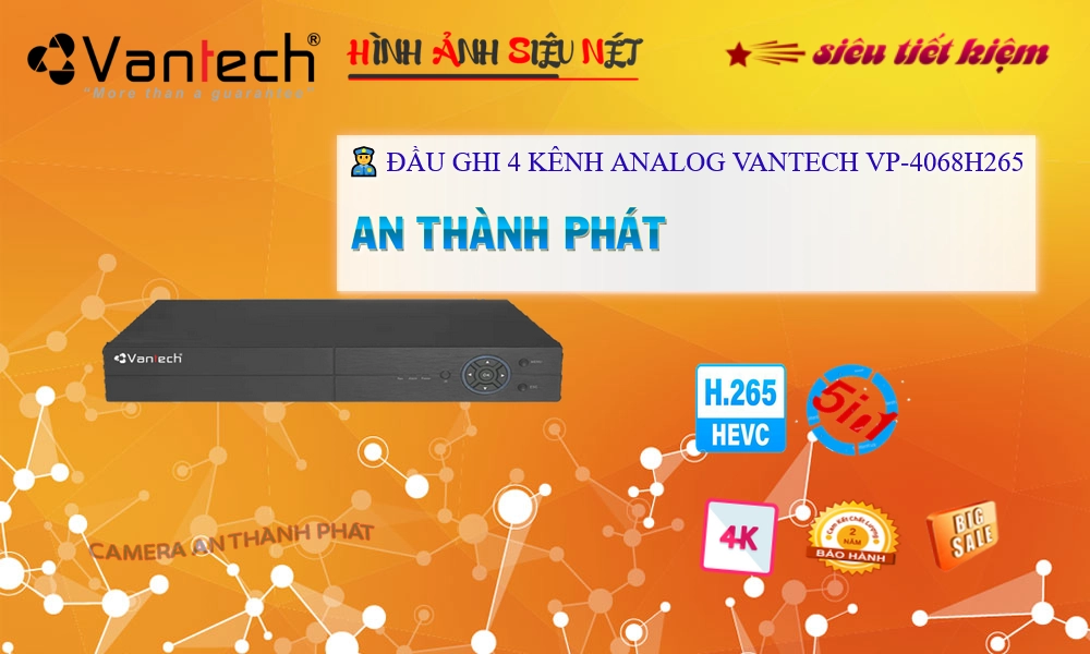 Đầu Ghi VanTech giá rẻ chất lượng cao VP-4068H265