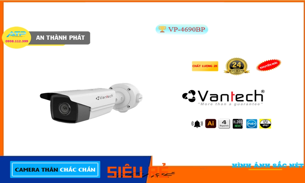 Camera IP POE VanTech VP-4690BP Tiết Kiệm ✲