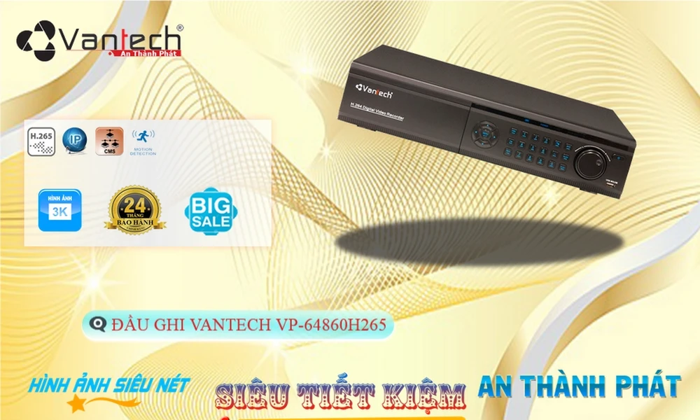 Đầu Thu KTS VanTech VP-64860H265 Giá tốt