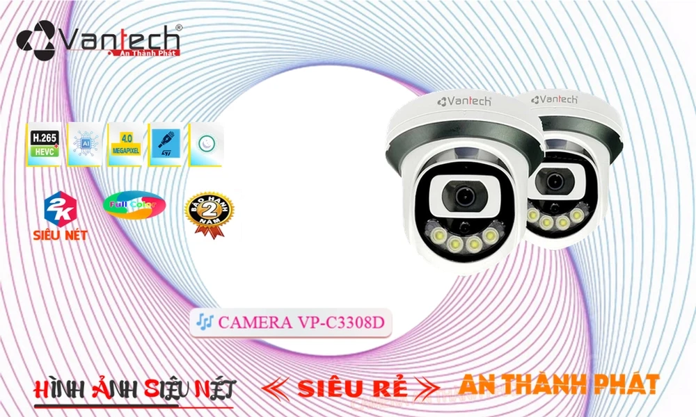 VP-C3308D Camera Ip POE Sắc Nét VanTech Chức Năng Cao Cấp