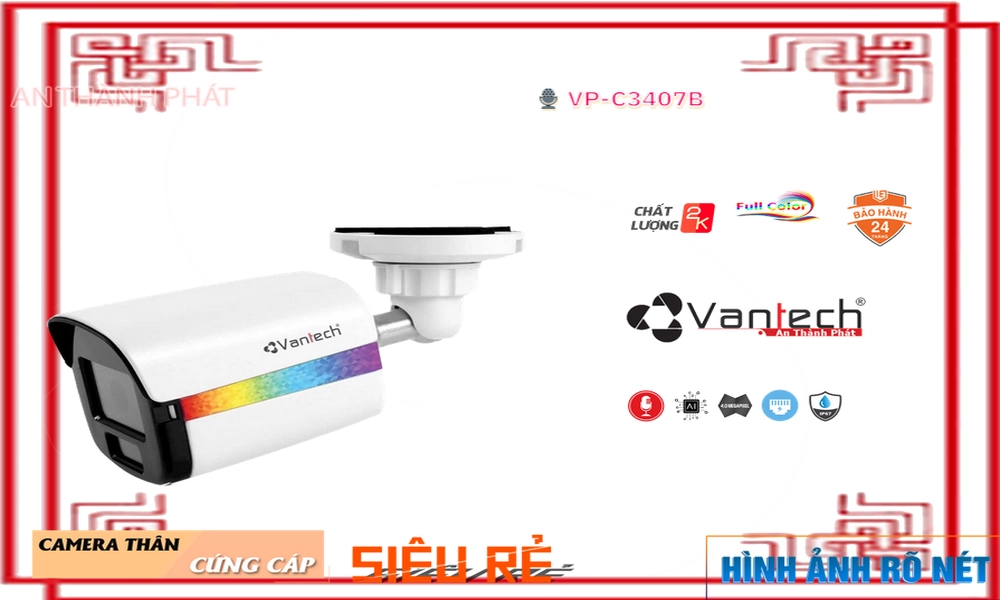 Camera IP POE VanTech VP-C3407B Tiết Kiệm