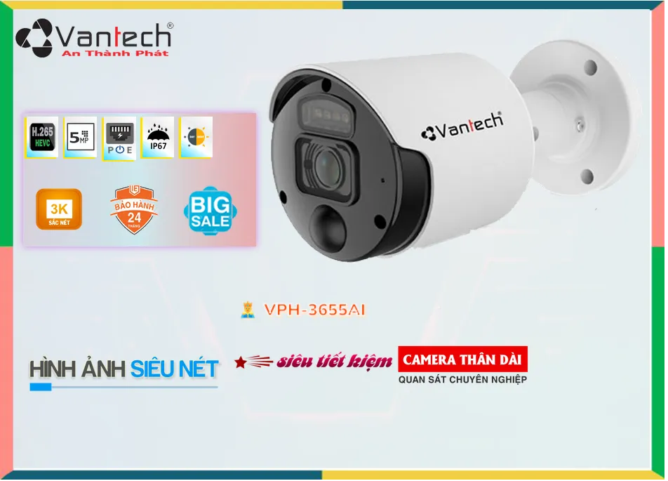 Camera VanTech VPH-3655AI,VPH-3655AI Giá Khuyến Mãi, Ip POE Sắc Nét VPH-3655AI Giá rẻ,VPH-3655AI Công Nghệ Mới,Địa Chỉ