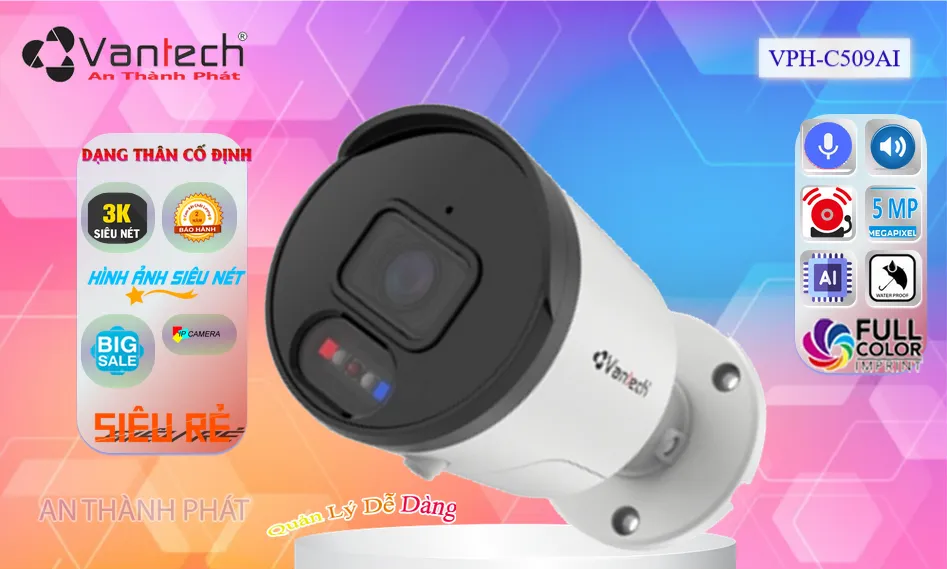 ✪  VPH-C509AI Camera Thiết kế Đẹp VanTech