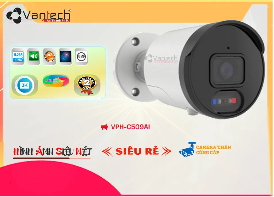 ✪  VPH-C509AI Camera Thiết kế Đẹp VanTech