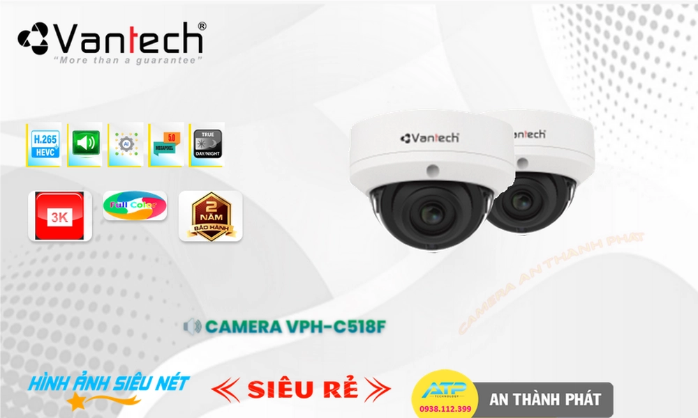Camera Giá Rẻ VanTech VPH-C518F Ip Sắc Nét Chức Năng Cao Cấp