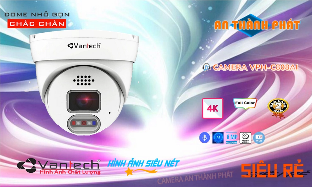 VPH-C808AI Camera Công Nghệ IP Thiết kế Đẹp VanTech