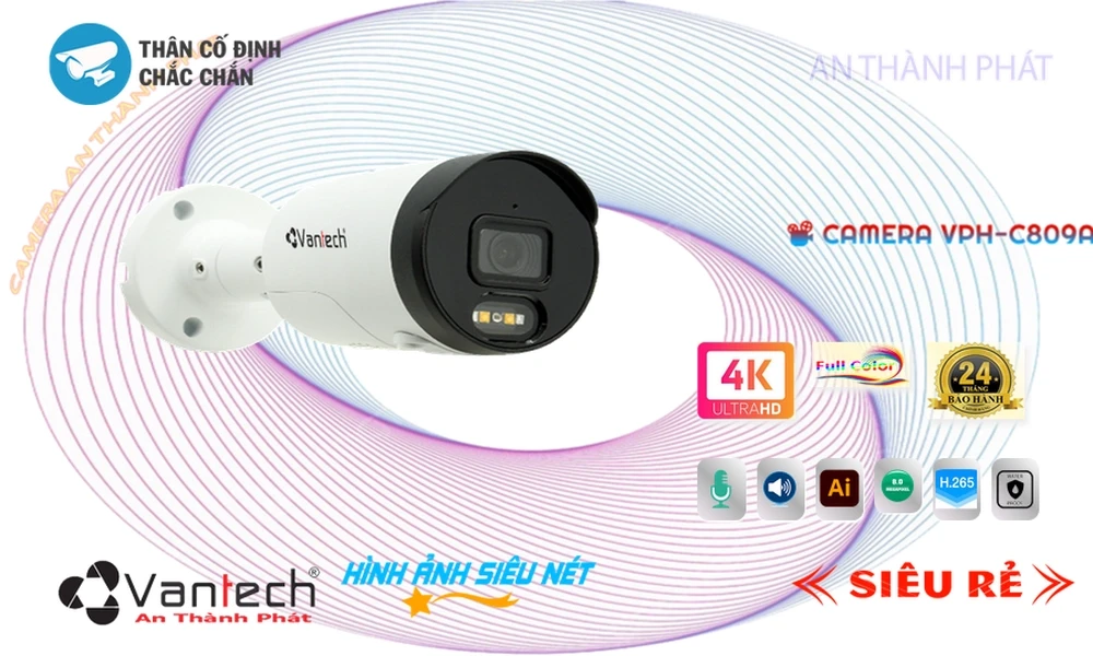 Camera VanTech Thiết kế Đẹp Công Nghệ IP VPH-C809AI ✲