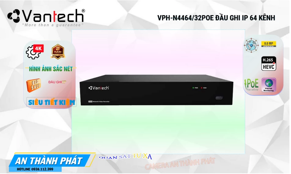 VPH-N4464/32PoE sắc nét VanTech