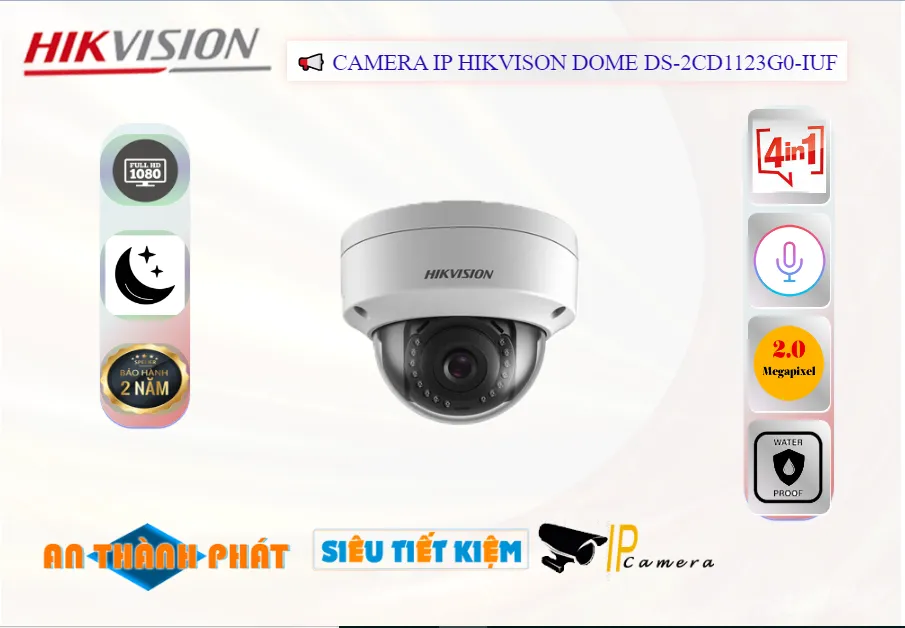 Camera Dome ip DS-2CD1123G0-IUF,DS-2CD1123G0-IUF Giá rẻ,DS 2CD1123G0 IUF,Chất Lượng Hikvision DS-2CD1123G0-IUF Hình Ảnh