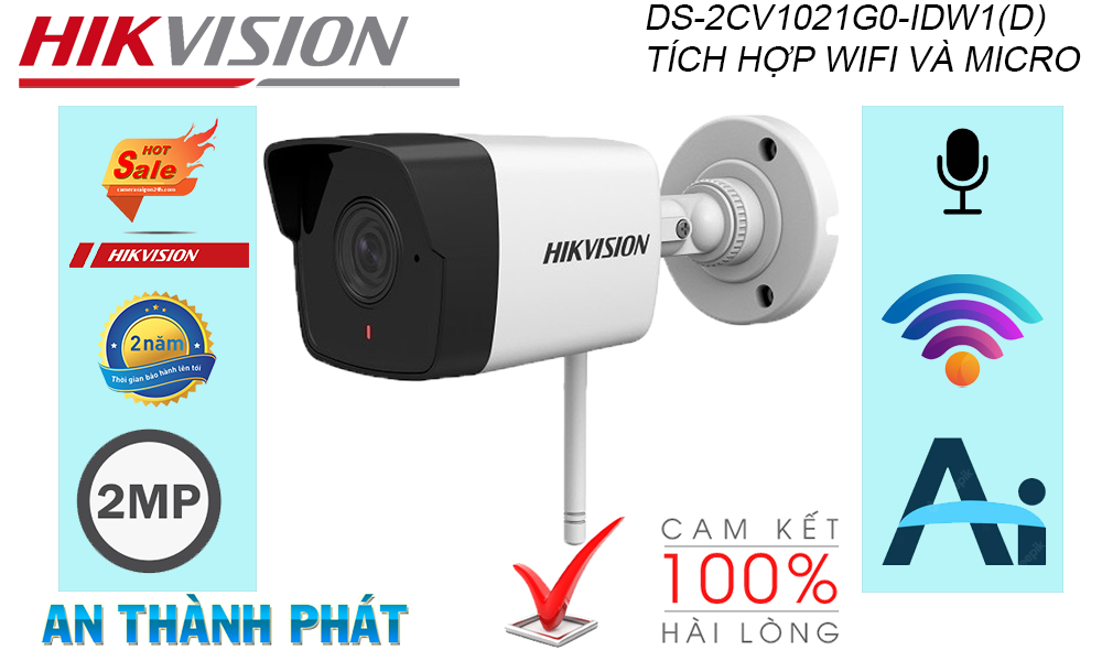 Camera wifi DS-2CV1021G0-IDW1(D),DS-2CV1021G0-IDW1(D) Giá Khuyến Mãi, Không Dây IP DS-2CV1021G0-IDW1(D) Giá