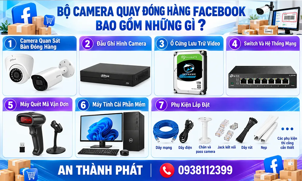 bộ camera quay đóng hàng facebook bao gồm những gì