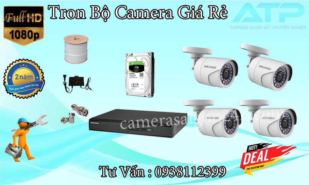 Bộ camera nhà xưởng hikvision giá rẻ