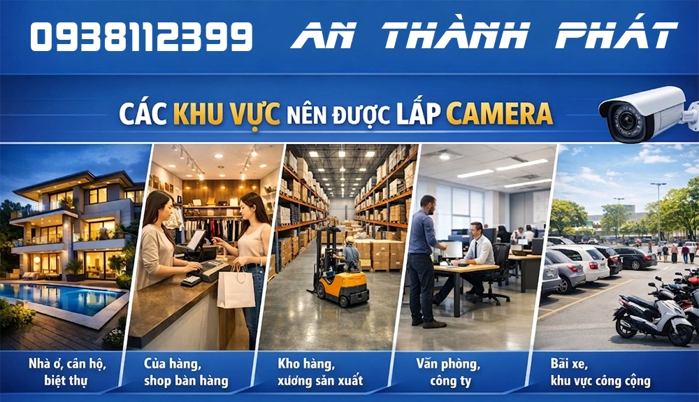 các khu vực nên được lắp camera