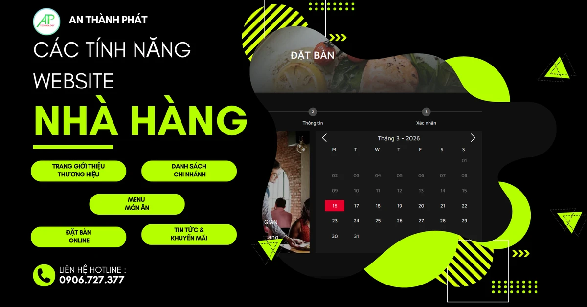 các tính năng của website chuỗi nhà hàng