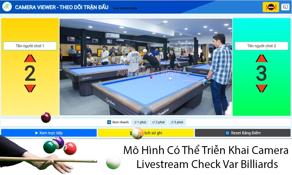 Camera Check Var Billiard Tích Hợp Livetsream