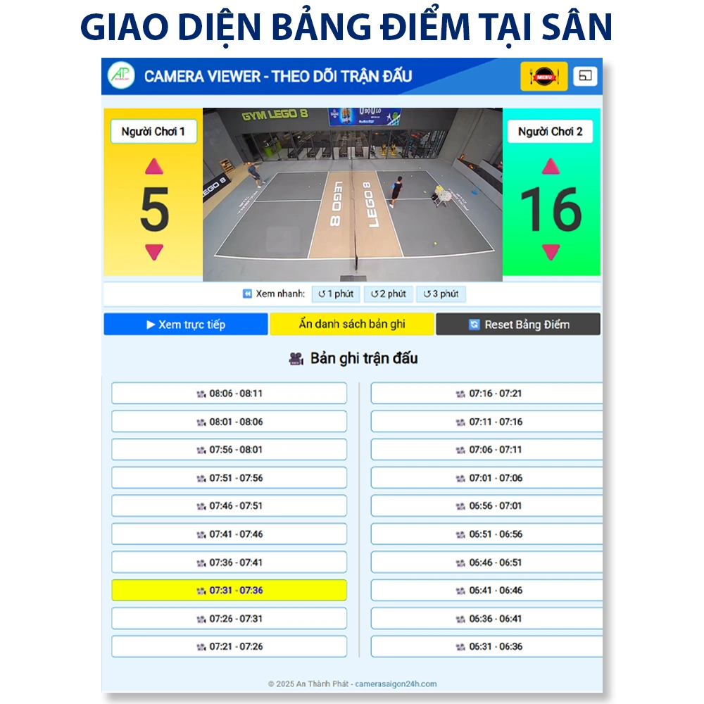 Camera Check Var Pickleball Tích Hợp Livetsream