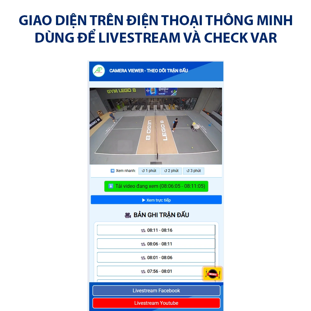 Camera Check Var Pickleball Tích Hợp Livetsream