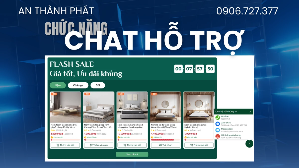 tính năng chat hỗ trợ khách hàng