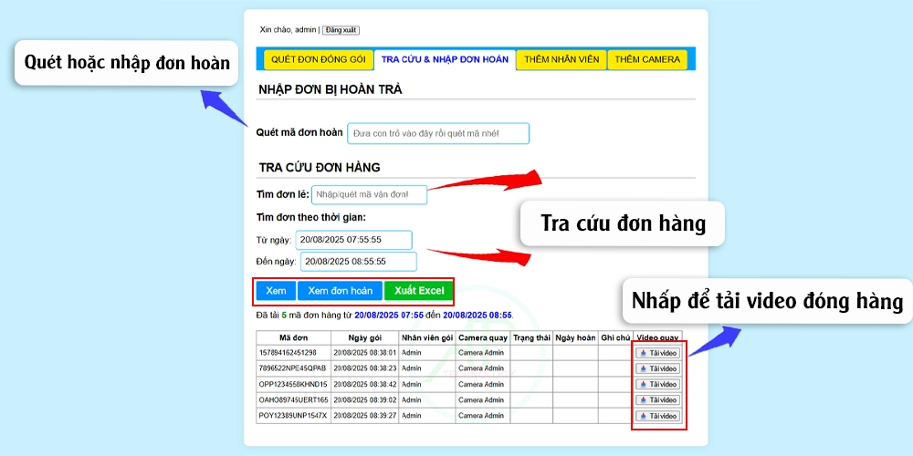 Phần Mềm Quản Lý Mã Đơn Hàng Trích Xuất Video