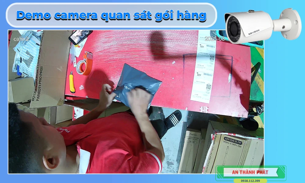demo camera quan sát đóng hang