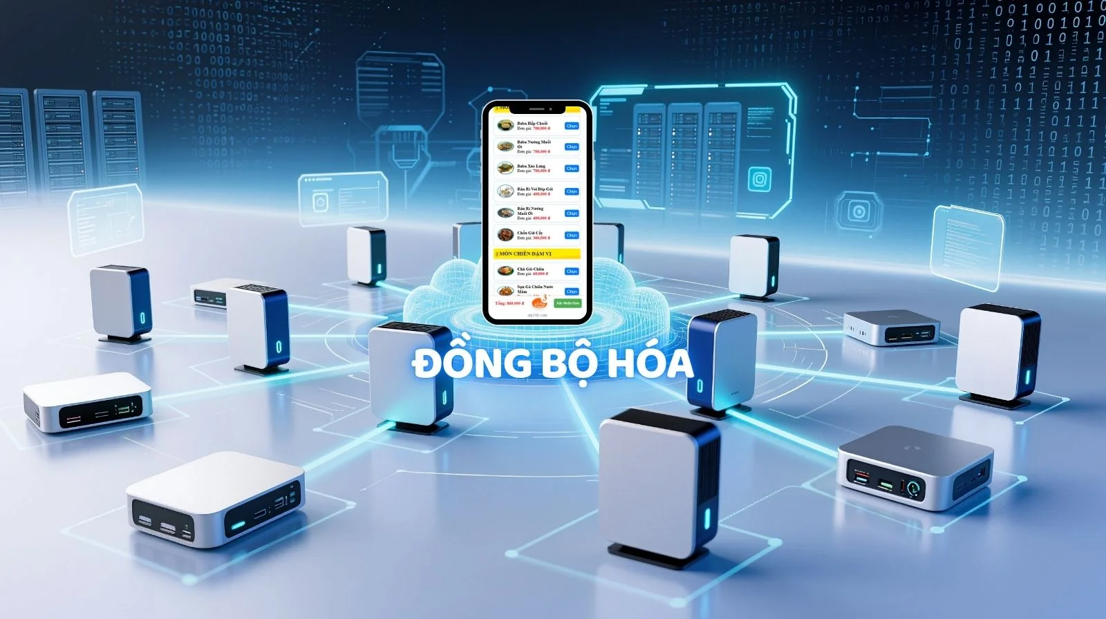 sự đồng bộ giữa các bộ phận thông qua ứng dụng