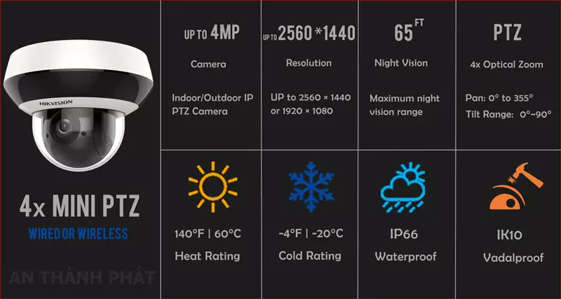 Camera IP PTZ HIKVISION DS 2DE2A204IW DE3