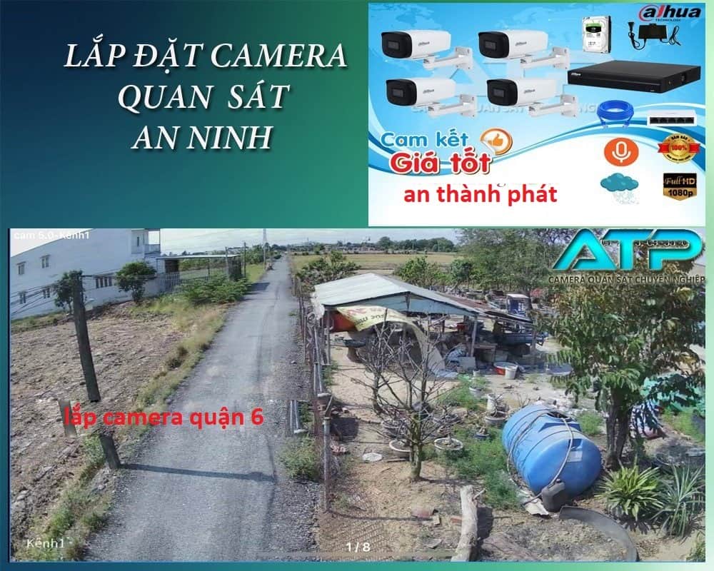 hình ảnh lắp camera quan sát có dây tại quân 6