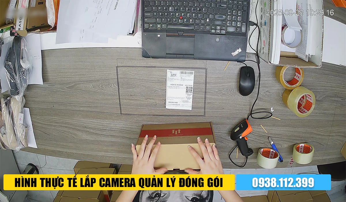lắp camera quản lý quá trình đóng gói hàng hóa
