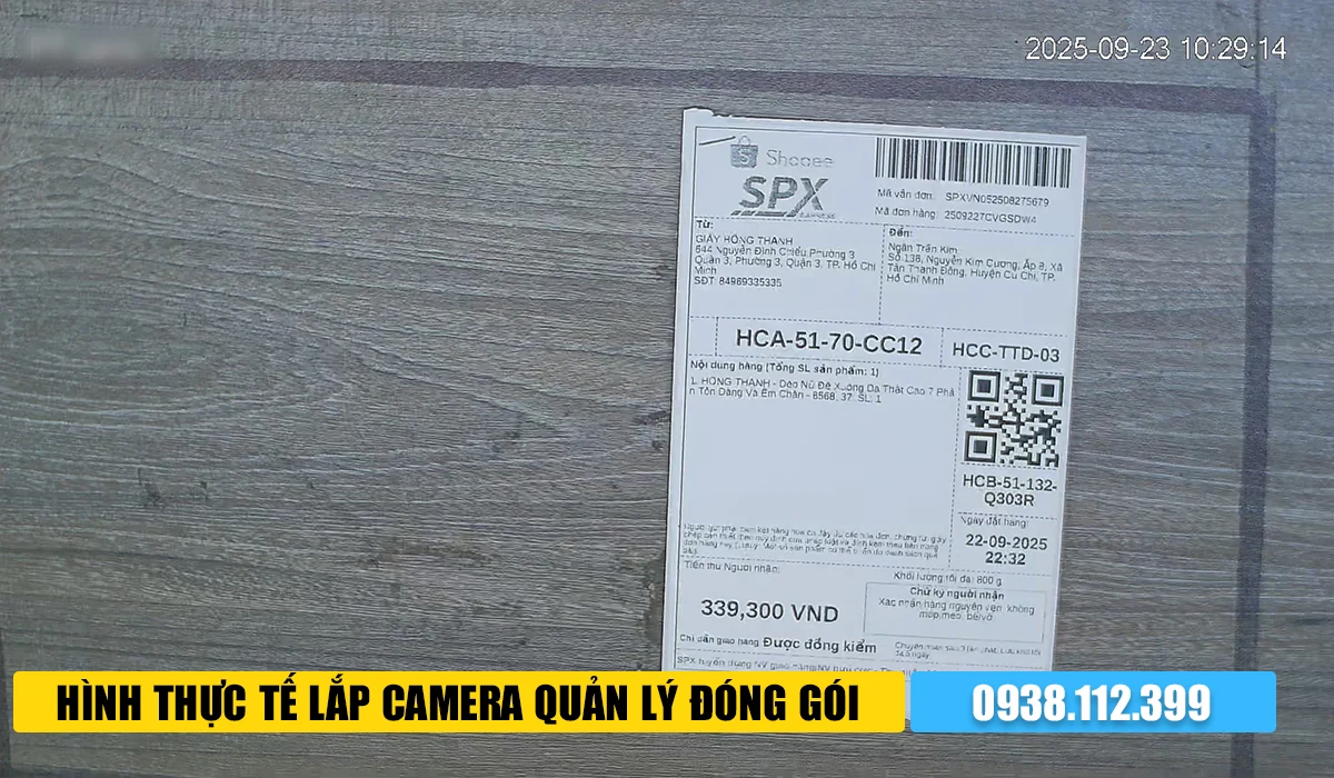 lắp camera quản lý quá trình đóng gói hàng hóa