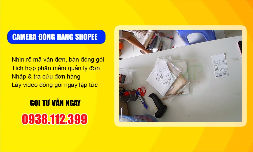 lắp camera quay đóng hàng shopee