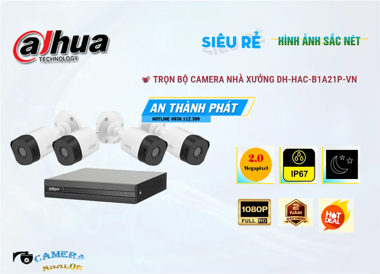 Trọn bộ 4 camera dahua ngoài trời giá rẻ, tiêu đề: 
 Dahua outdoor camera set affordable price
 Cheap Dahua 4-camera